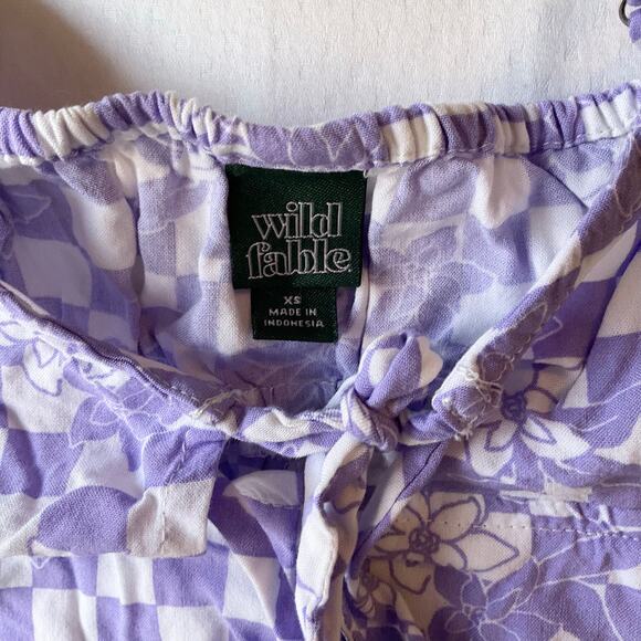 Wild Fable Women’s Sleeveless Slit Front Sexy Mini Dress size XS, Purple & White - Picture 7 of 10